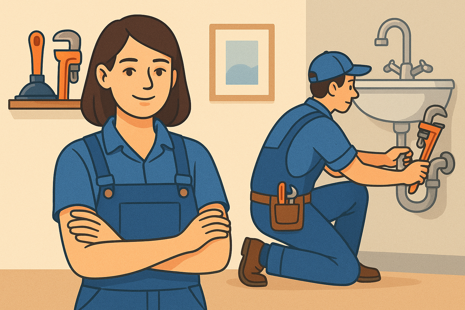 Plumbing services collage
